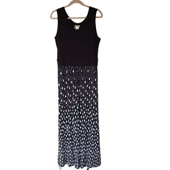 Dolcezza sleeveless jersey maxi dress black and white - Picture 1 of 9